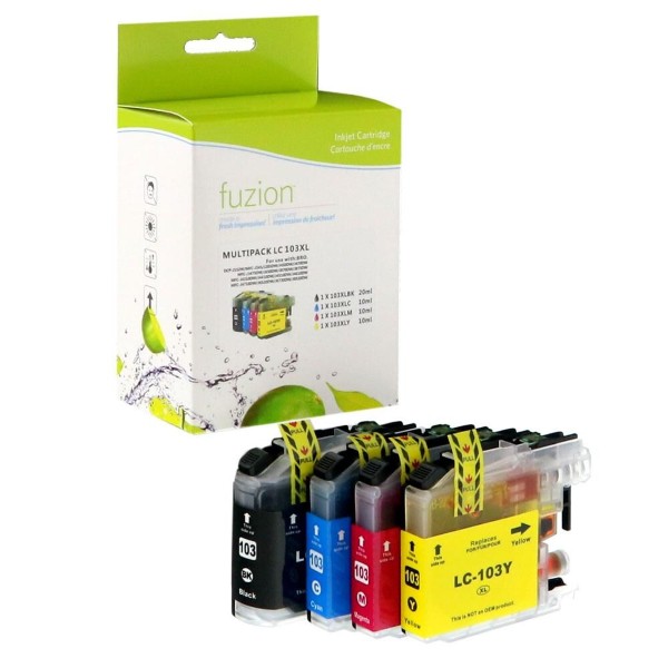 High quality compatible brother lc103 cyan black magenta yellow ink cartridge set in Canada