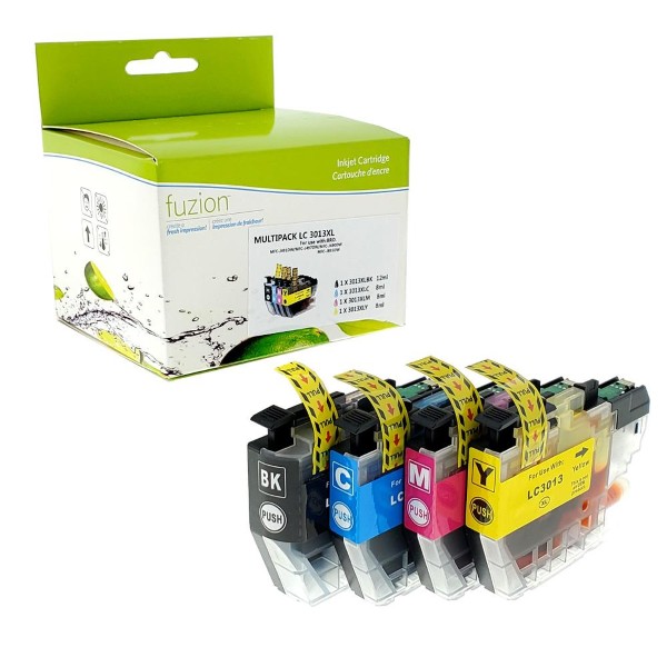 High quality compatible brother lc3013 cyan black magenta yellow ink cartridge set in Canada
