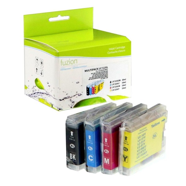 High quality compatible brother lc51 cyan black magenta yellow ink cartridge set in Canada
