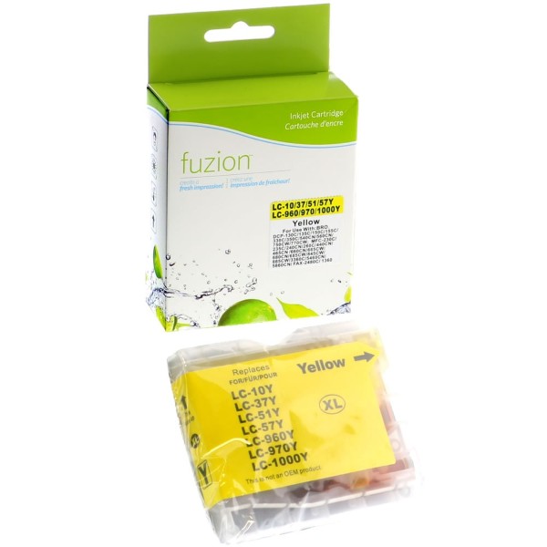 High quality fuzion compatible brother lc51 yellow ink cartridge in Canada