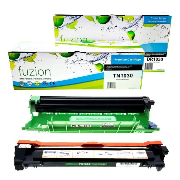 High quality compatible brother tn1030 dr1030 black toner drum combo in Canada