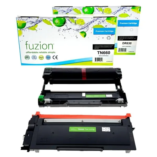 High quality compatible brother tn660 dr630 black toner drum combo in Canada