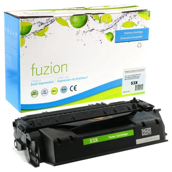 High quality compatible hp q7553x 53x black high yield toner in Canada