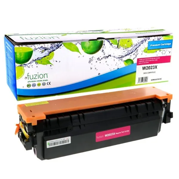 High quality compatible hp w2023x 414x magenta high yield toner in Canada