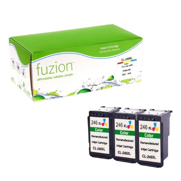 High quality remanufactured canon cl 246xl cyan magenta yellow infinite ink cartridge kit in Canada
