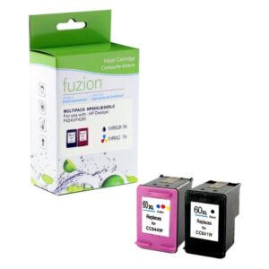 High quality remanufactured hp 60xl black cyan magenta yellow ink cartridge set in Canada