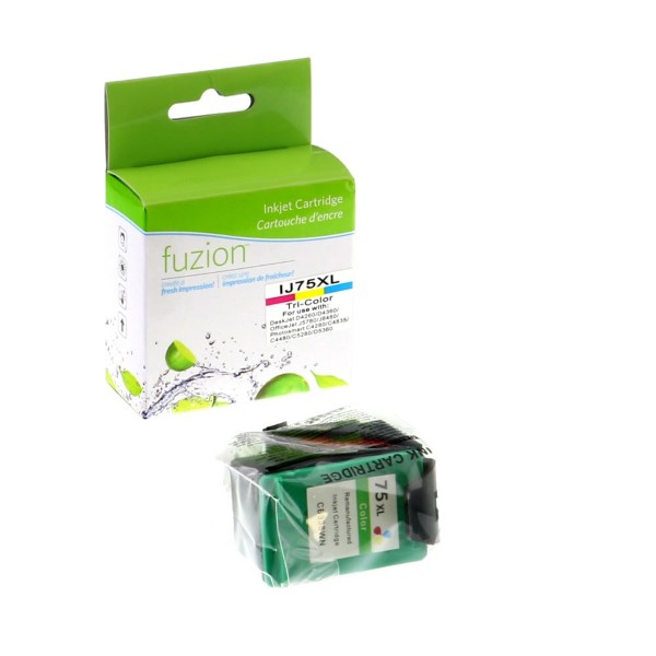 High quality remanufactured hp 75xl cyan magenta yellow high yield ink cartridge in Canada
