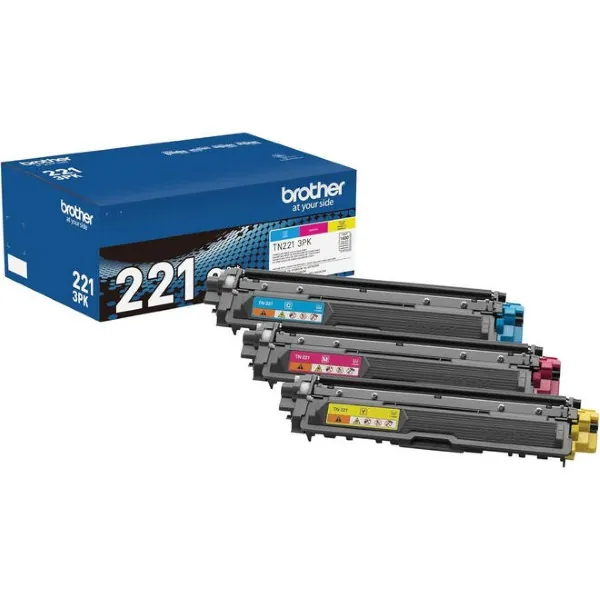 Original Brother TN221 C/M/Y 3-Color Toner Combo