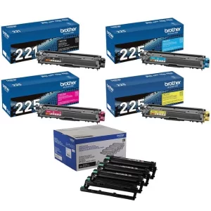 Original Brother TN221BK / TN225CMY / DR221CL Toner & Drum Combo