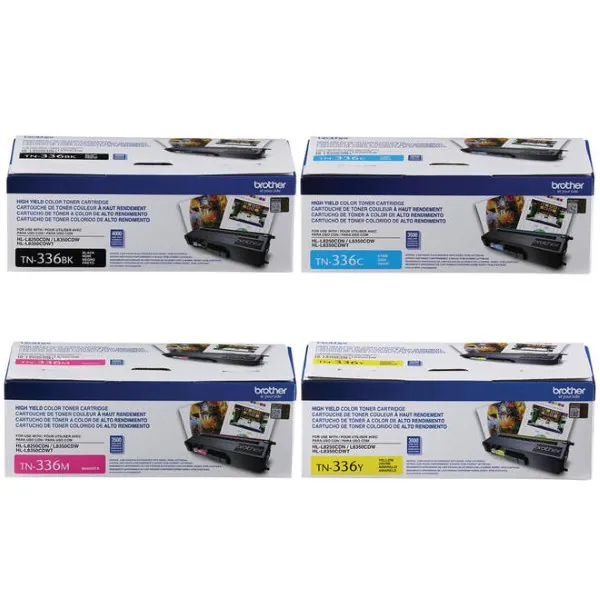 Original Brother TN336 BK/C/M/Y High Yield Toner Combo
