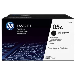 Original HP 05A / CE505D Black Toner 2 Packs