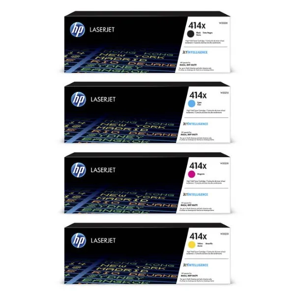 Original HP 414X / W2020X / W2021X / W2022X / W2023X BK/C/M/Y High Yield Toner Combo