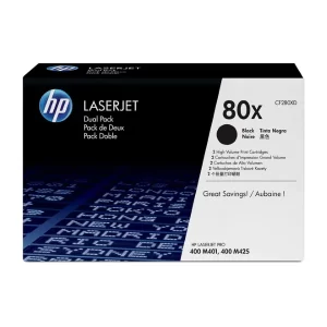 Original HP 80X / CF280XD Black High Yield Toner 2 Packs