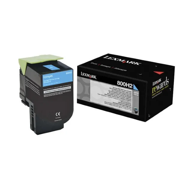 original lexmark oem 800h2 80c0h20 cyan high yield toner