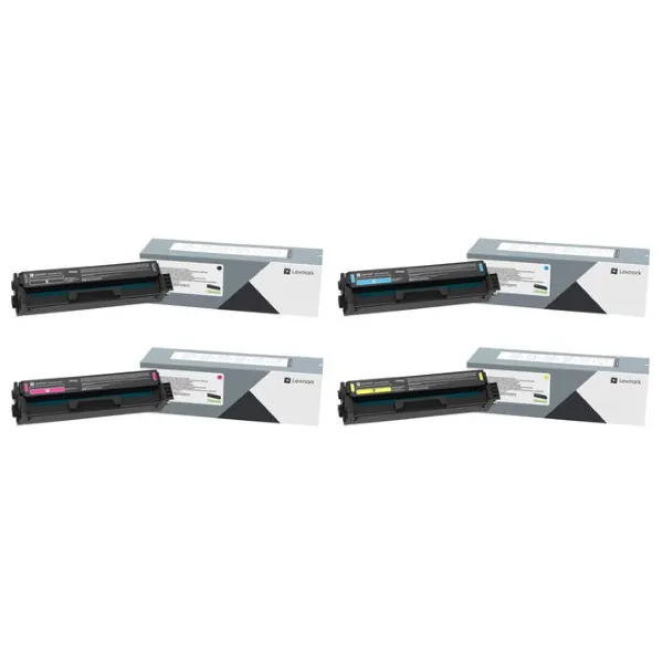 original lexmark oem c320010 c320020 c320030 c320040 black cyan magenta yellow toner combo