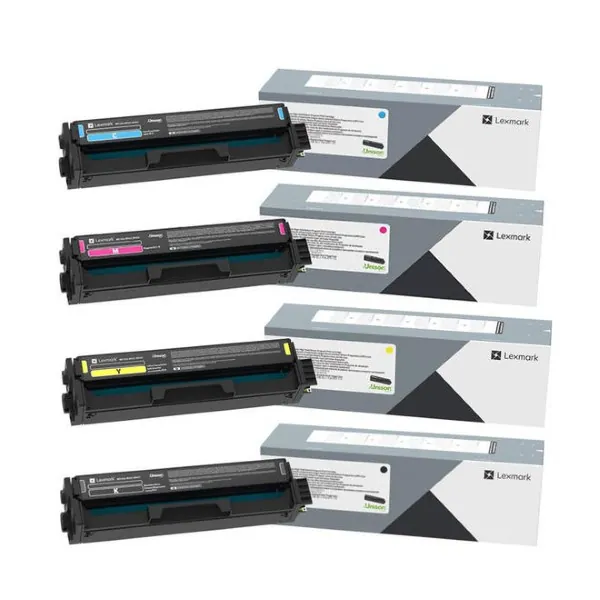 original lexmark oem c330h black cyan magenta yellow high yield toner combo