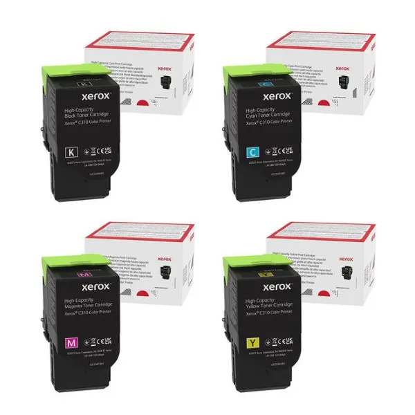 original xerox oem 006r04364 006r04365 006r04366 006r04367 black cyan magenta yellow high yield toner combo