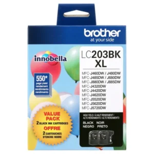 Original Brother LC203BK Black High Yield Ink Twin Pack