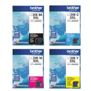 Original Brother LC20E BK/C/M/Y Extra High Yield Ink Combo