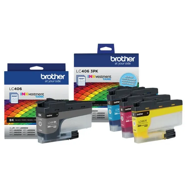Original Brother LC406 BK/C/M/Y Ink Combo