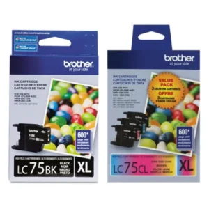 Original Brother LC75 BK/C/M/Y High Yield Ink Combo