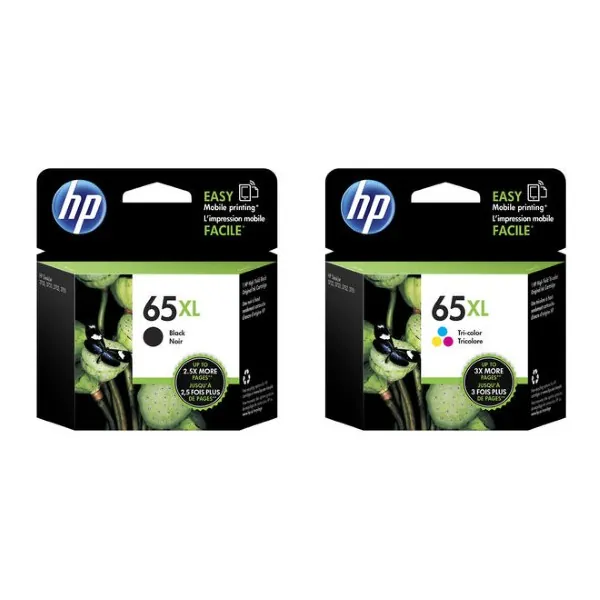 Original HP 65XL / N9K04AN / N9K03AN Black & Tri-Color High Yield Ink Combo