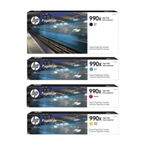 Original HP 990X / M0K01AN / M0J89AN / M0J93AN / M0J97AN BK/C/M/Y High Yield PageWide Ink Combo
