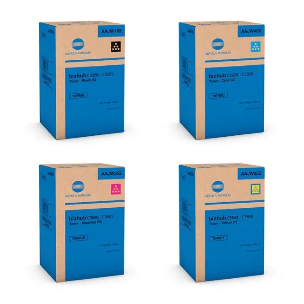 Original Konica Minolta TNP80K / TNP80C / TNP80M / TNP80Y BK/C/M/Y Toner Combo