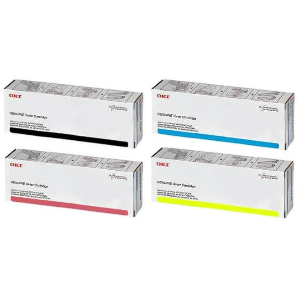 Original Okidata 45396221 / 45396222 / 45396223 / 45396224 BK/C/M/Y Toner Combo