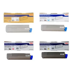Original Okidata 45862824 / 45862825 / 45862826 / 45862827 BK/C/M/Y Toner Combo