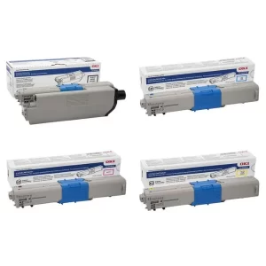 Original Okidata 46508701 / 46508702 / 46508703 / 46508704 BK/C/M/Y Toner Combo