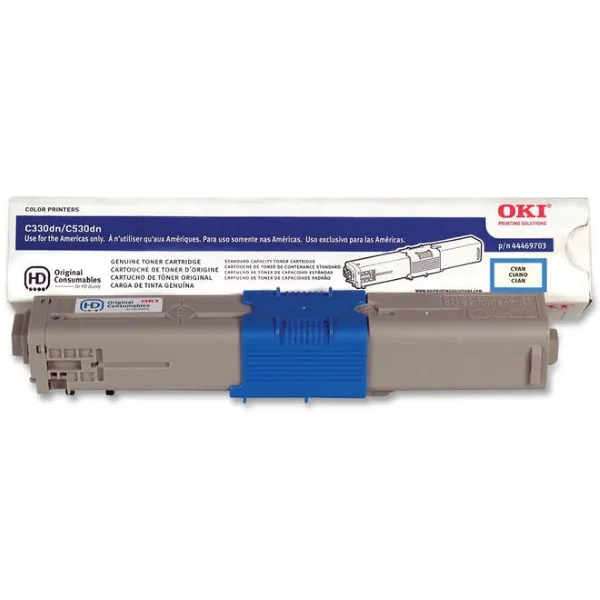 Original Okidata Type C17 / 44469703 Cyan Toner