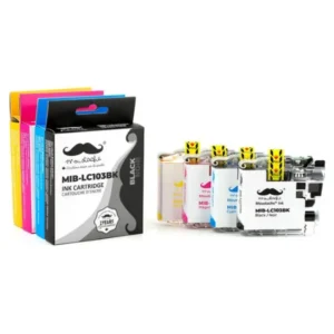 Moustache Compatible Brother LC103 BK/C/M/Y High Yield Ink Cartridge Combo