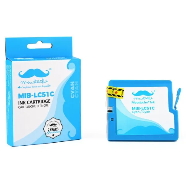 Moustache Compatible Brother LC51C Cyan Ink Cartridge