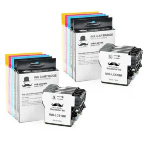 Moustache Compatible Brother LC61 Black Ink Cartridge 4 Packs & C/M/Y Ink Cartridge 2 Packs Combo