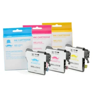 Moustache Compatible Brother LC61 C/M/Y Ink Cartridge Combo