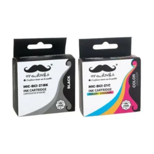 Moustache Compatible Canon BCI-21 Black & Color Ink Cartridge Combo