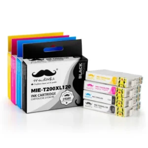 Moustache Compatible Epson 200 / T200XL BK/C/M/Y High Yield Ink Cartridge Combo