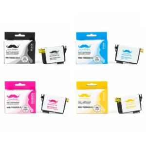 Moustache Compatible Epson T222XL / T222 BK/C/M/Y Ink Cartridge Combo