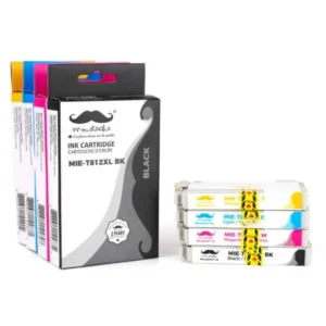 Moustache Compatible Epson T812XL BK/C/M/Y High Yield Ink Cartridge Combo