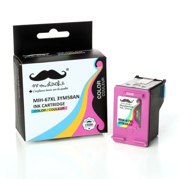 Moustache Remanufactured HP 67XL / 3YM58AN Color High Yield Ink Cartridge