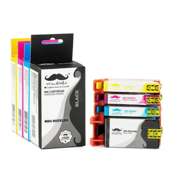 Moustache Remanufactured HP 902XL BK/C/M/Y High Yield Ink Cartridge Combo