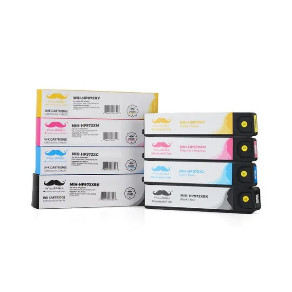 Moustache Remanufactured HP 972X BK/C/M/Y High Yield PageWide Ink Cartridge Combo