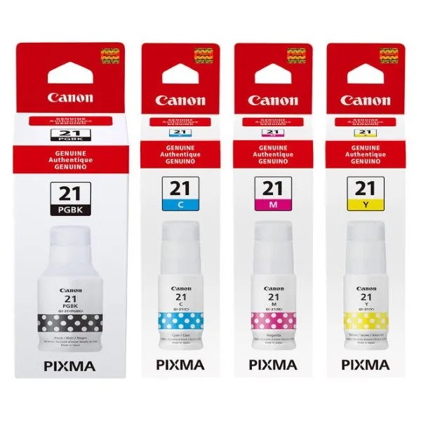 Original Canon GI-21 PGBK/C/M/Y Ink Bottle Combo