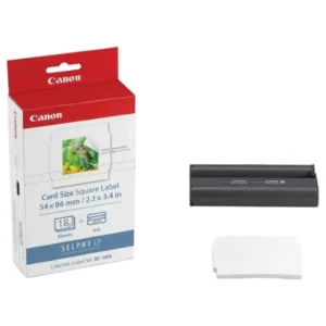 Original Canon KC-18IS / 7429B001 Color Ink Cartridge & 2.1x3.4 Label Stickers