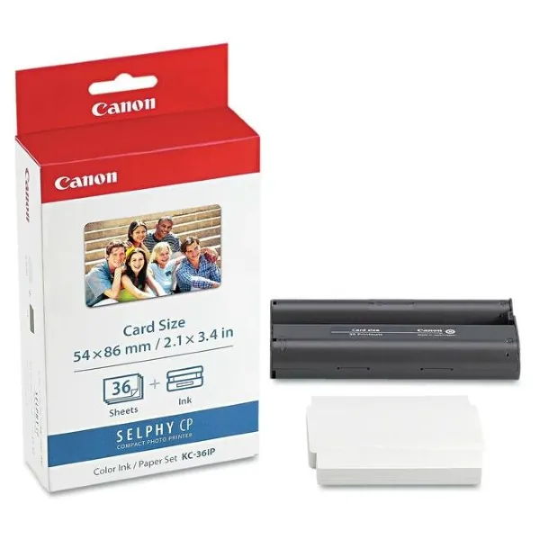 Original Canon KC-36IP / 7739A001 Color Ink Cartridge & 2.1x3.4 Label Stickers