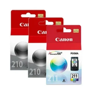 Original Canon PG-210 Black Ink 2 Packs & CL-211 Color Ink Combo