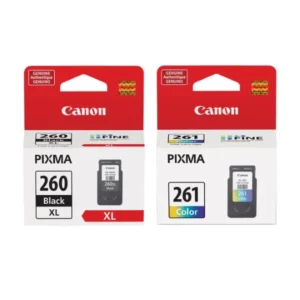 Original Canon PG-260XL / 3706C001 Black High Yield Ink & CL-261 / 3725C001 Color Ink Combo