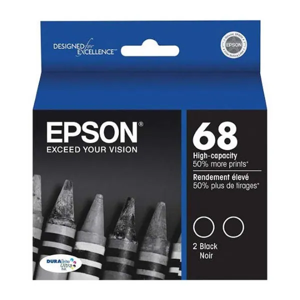 Original Epson T068120-D2 Black Ink 2 Packs