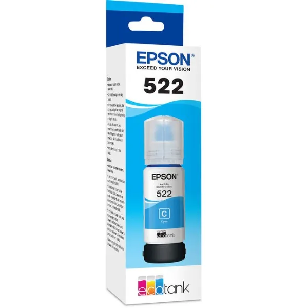 Original Epson T522 / T522220-S Cyan EcoTank Ink Bottle
